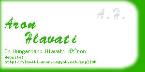 aron hlavati business card